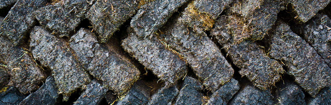 Blocks of peat in Scotland